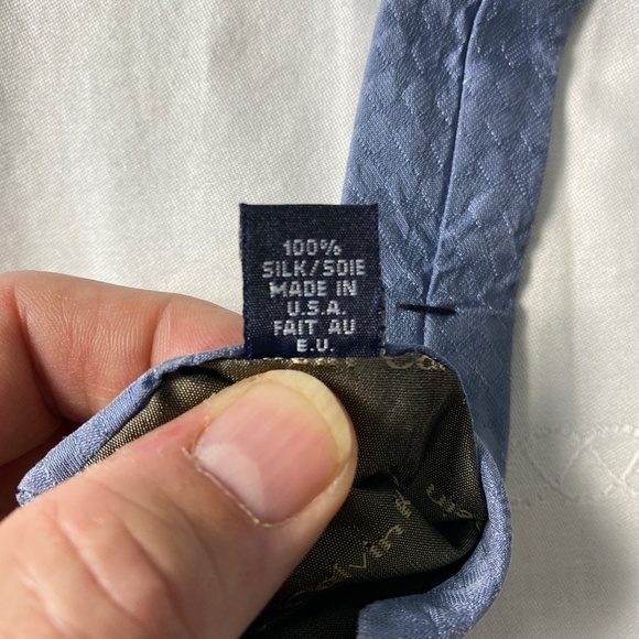 Calvin Klein Gray/Blue Diamond 100% Silk New Standard Tie - Picture 3 of 5